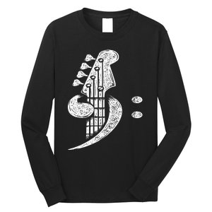 Bass Cleff Headstock Bassist Bass Guitar Musician Music Long Sleeve Shirt