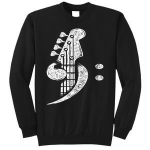 Bass Cleff Headstock Bassist Bass Guitar Musician Music Sweatshirt