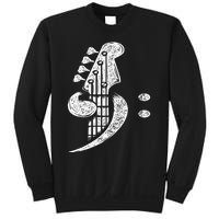 Bass Cleff Headstock Bassist Bass Guitar Musician Music Sweatshirt