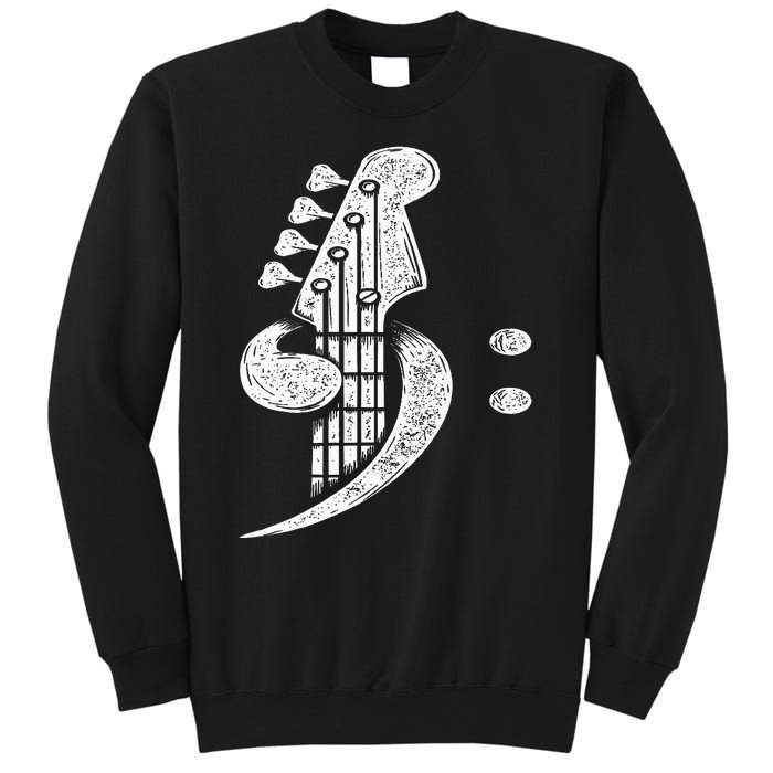 Bass Cleff Headstock Bassist Bass Guitar Musician Music Sweatshirt