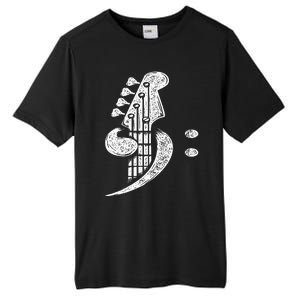 Bass Cleff Headstock Bassist Bass Guitar Musician Music Tall Fusion ChromaSoft Performance T-Shirt