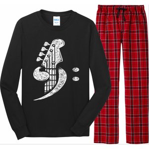 Bass Cleff Headstock Bassist Bass Guitar Musician Music Long Sleeve Pajama Set