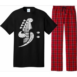 Bass Cleff Headstock Bassist Bass Guitar Musician Music Pajama Set