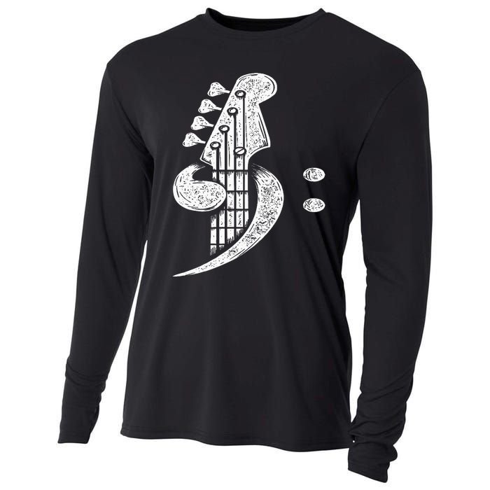 Bass Cleff Headstock Bassist Bass Guitar Musician Music Cooling Performance Long Sleeve Crew