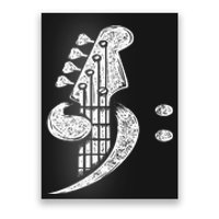 Bass Cleff Headstock Bassist Bass Guitar Musician Music Poster