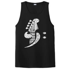 Bass Cleff Headstock Bassist Bass Guitar Musician Music PosiCharge Competitor Tank