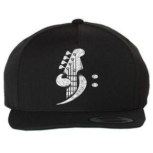 Bass Cleff Headstock Bassist Bass Guitar Musician Music Wool Snapback Cap