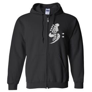 Bass Cleff Headstock Bassist Bass Guitar Musician Music Full Zip Hoodie