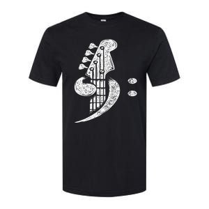 Bass Cleff Headstock Bassist Bass Guitar Musician Music Softstyle CVC T-Shirt