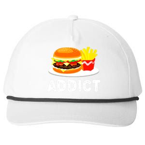 Bacon Cheeseburger Hamburger And French Fries Addict Funny Snapback Five-Panel Rope Hat