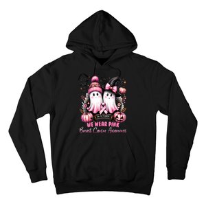 Breast Cancer Halloween In October We Wear Pin.K Ghost Witch Awareness Gift Hoodie