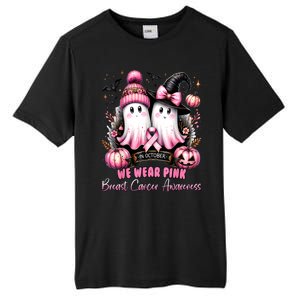 Breast Cancer Halloween In October We Wear Pin.K Ghost Witch Awareness Gift Tall Fusion ChromaSoft Performance T-Shirt