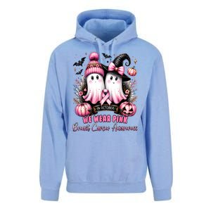 Breast Cancer Halloween In October We Wear Pin.K Ghost Witch Awareness Gift Unisex Surf Hoodie