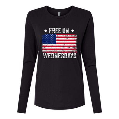 Biden Campaign Hawks ‘Free On Wednesdays Womens Cotton Relaxed Long Sleeve T-Shirt