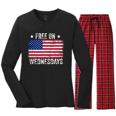 Biden Campaign Hawks ‘Free On Wednesdays Women's Long Sleeve Flannel Pajama Set 