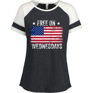 Biden Campaign Hawks ‘Free On Wednesdays Enza Ladies Jersey Colorblock Tee