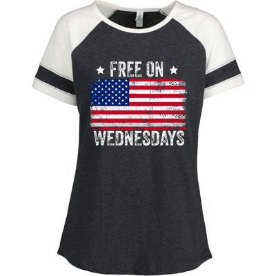 Biden Campaign Hawks ‘Free On Wednesdays Enza Ladies Jersey Colorblock Tee