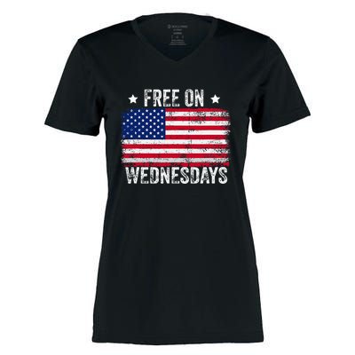 Biden Campaign Hawks ‘Free On Wednesdays’ Women's Momentum V-Neck T-Shirt