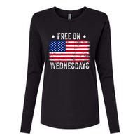 Biden Campaign Hawks ‘Free On Wednesdays’ Womens Cotton Relaxed Long Sleeve T-Shirt