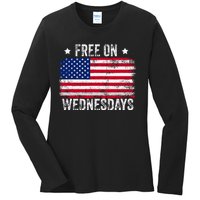 Biden Campaign Hawks ‘Free On Wednesdays’ Ladies Long Sleeve Shirt