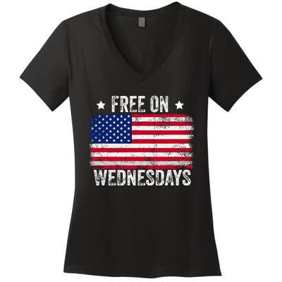 Biden Campaign Hawks ‘Free On Wednesdays’ Women's V-Neck T-Shirt