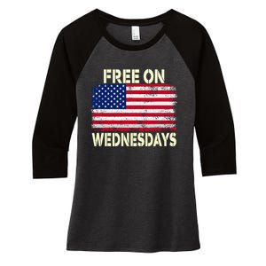 Biden Campaign Hawks ‘Free On Wednesdays’ Women's Tri-Blend 3/4-Sleeve Raglan Shirt