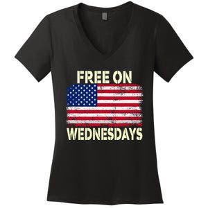 Biden Campaign Hawks ‘Free On Wednesdays’ Women's V-Neck T-Shirt