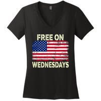 Biden Campaign Hawks ‘Free On Wednesdays’ Women's V-Neck T-Shirt