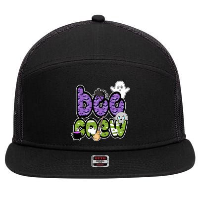 Boo Crew Halloween Spooky Fun 7 Panel Mesh Trucker Snapback Hat