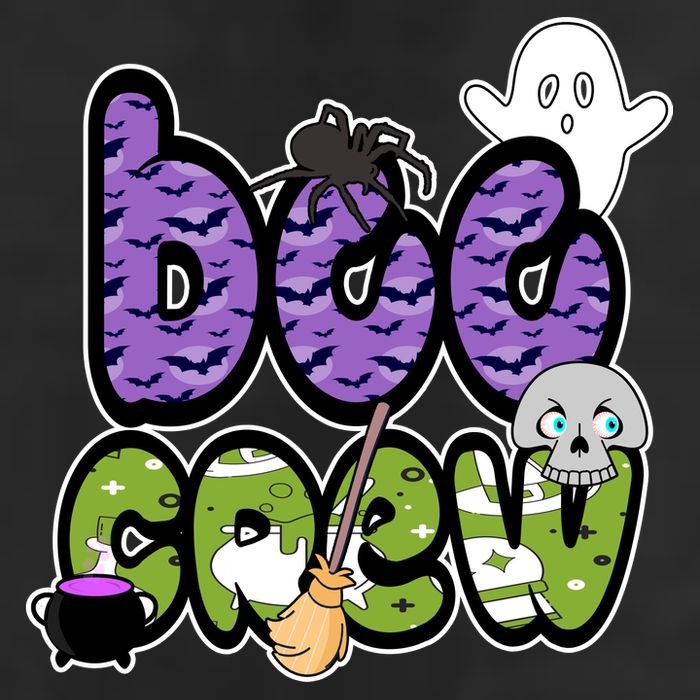 Boo Crew Halloween Spooky Fun 7 Panel Mesh Trucker Snapback Hat