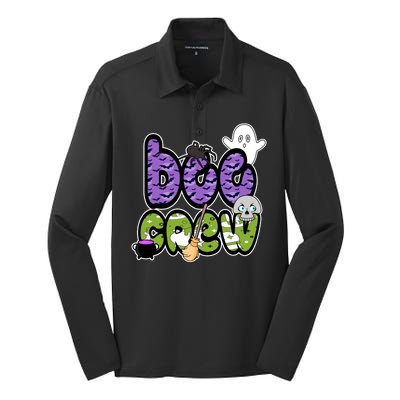 Boo Crew Halloween Spooky Fun Silk Touch Performance Long Sleeve Polo