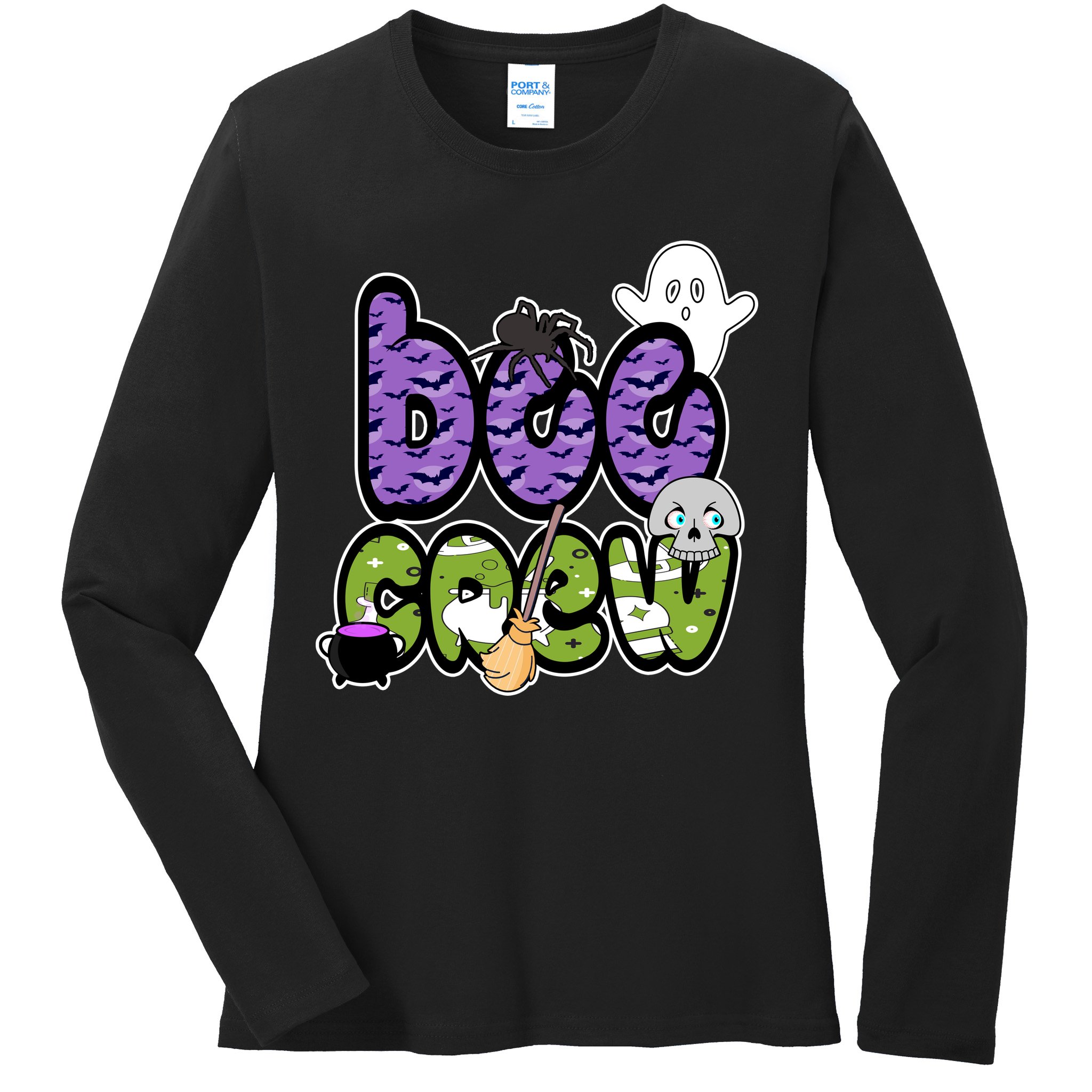 Boo Crew Halloween Spooky Fun Ladies Long Sleeve Shirt
