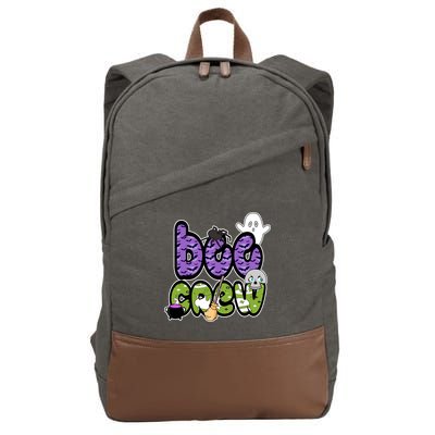 Boo Crew Halloween Spooky Fun Cotton Canvas Backpack
