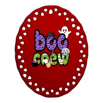 Boo Crew Halloween Spooky Fun Ceramic Oval Ornament