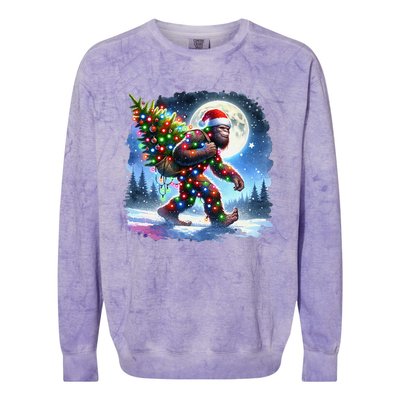 Bigfoot Christmas Holiday Sasquatch Xmas Colorblast Crewneck Sweatshirt