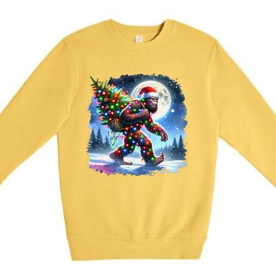 Bigfoot Christmas Holiday Sasquatch Xmas Premium Crewneck Sweatshirt