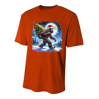 Bigfoot Christmas Holiday Sasquatch Xmas Performance Sprint T-Shirt