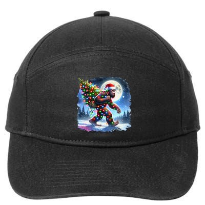 Bigfoot Christmas Holiday Sasquatch Xmas 7-Panel Snapback Hat