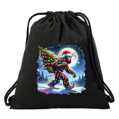 Bigfoot Christmas Holiday Sasquatch Xmas Drawstring Bag