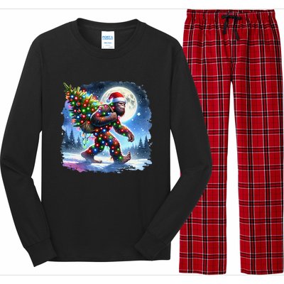 Bigfoot Christmas Holiday Sasquatch Xmas Long Sleeve Pajama Set