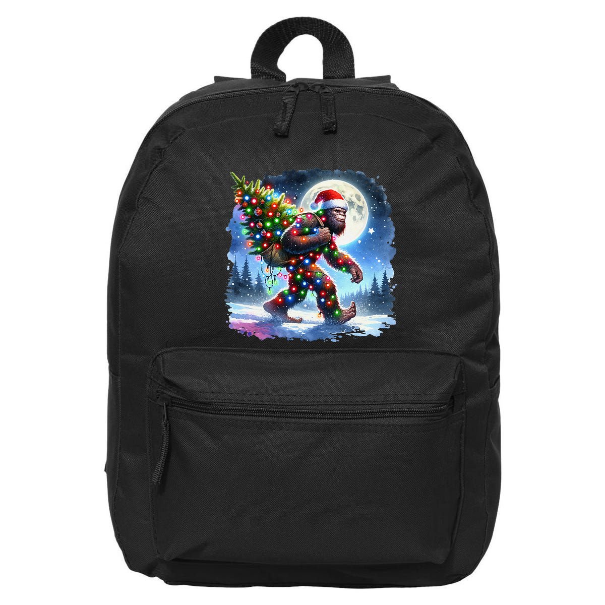 Bigfoot Christmas Holiday Sasquatch Xmas 16 in Basic Backpack
