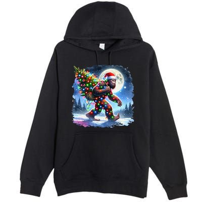 Bigfoot Christmas Holiday Sasquatch Xmas Premium Pullover Hoodie