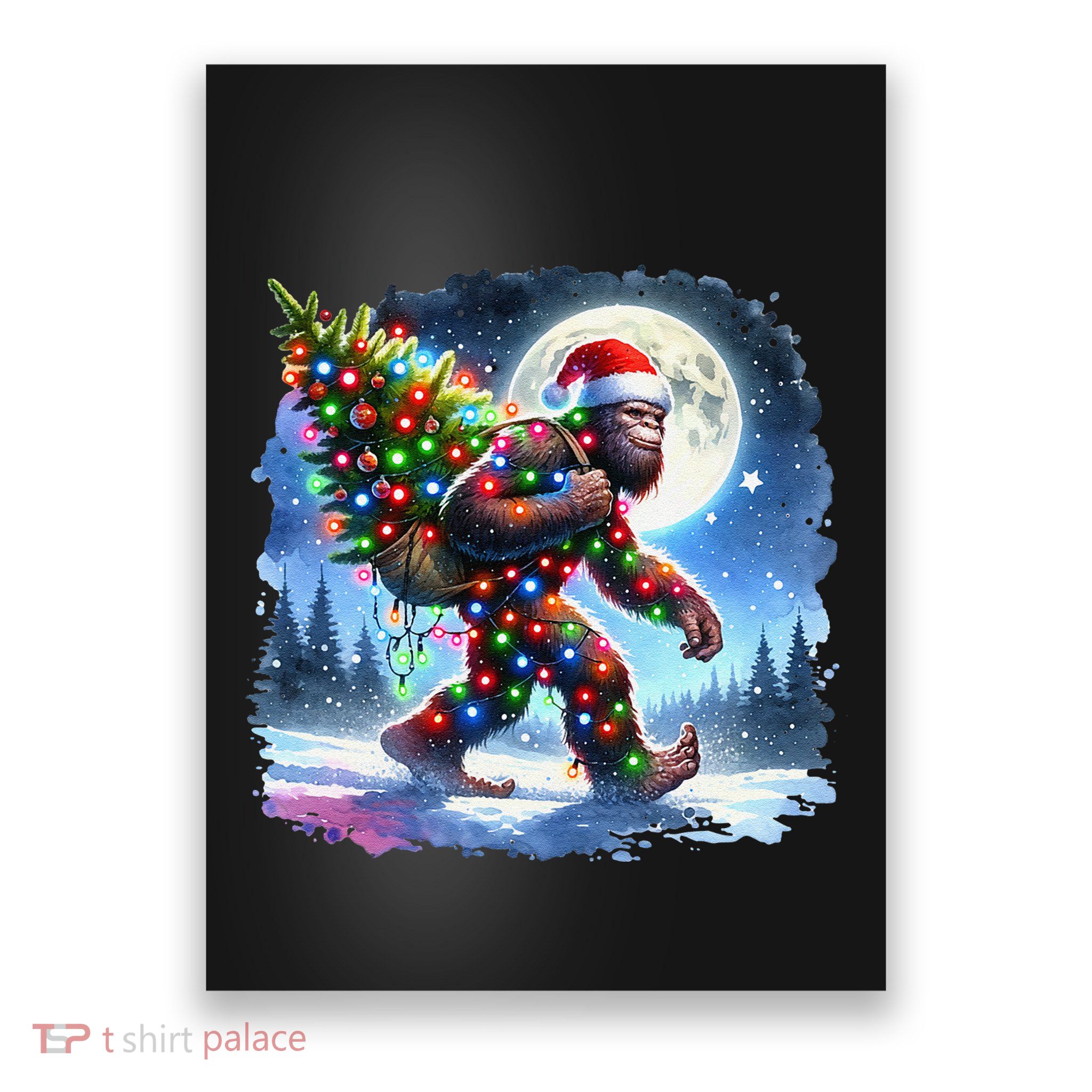 Bigfoot Christmas Holiday Sasquatch Xmas Poster