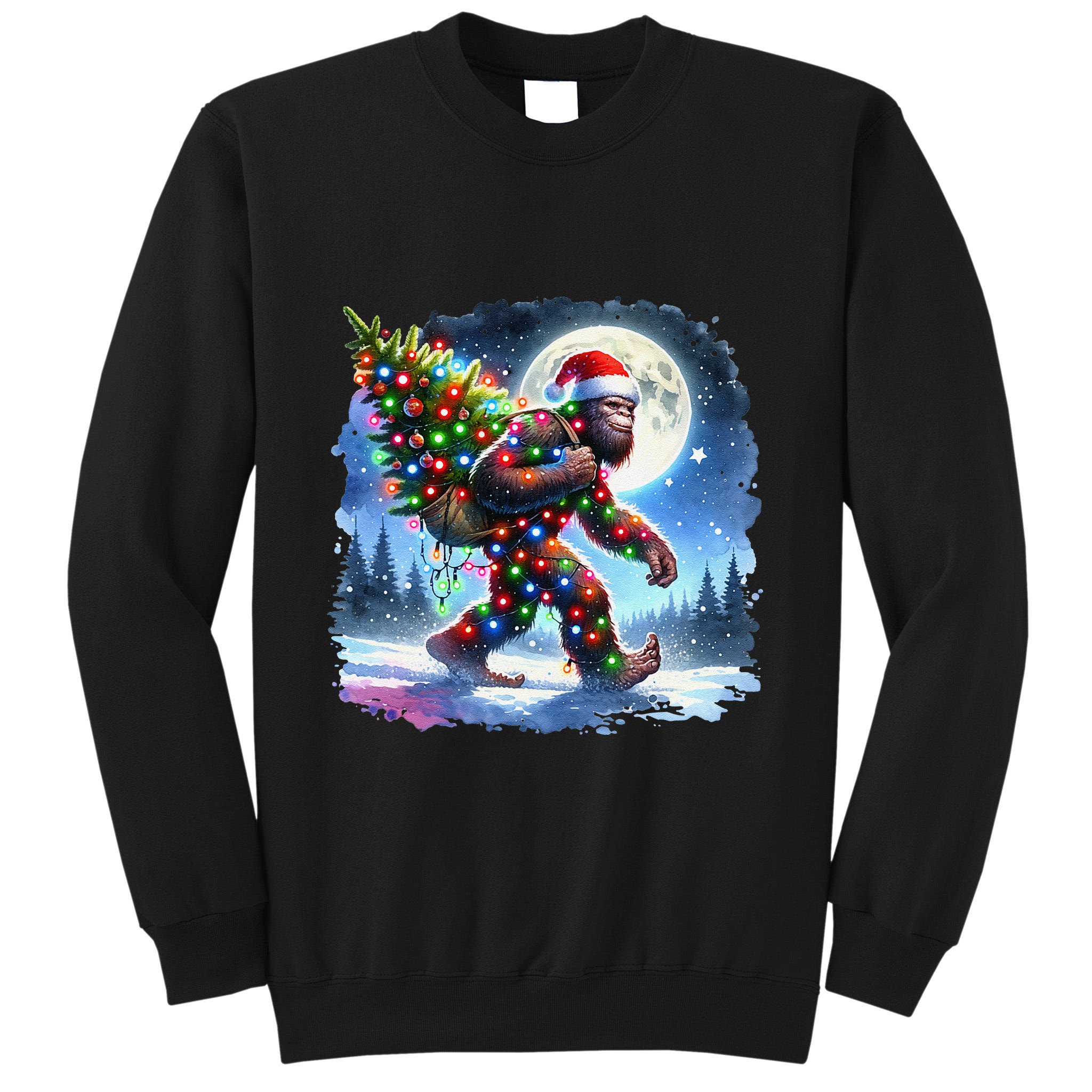 Bigfoot Christmas Holiday Sasquatch Xmas Tall Sweatshirt
