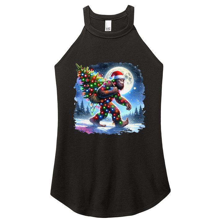 Bigfoot Christmas Holiday Sasquatch Xmas Women's Perfect Tri Rocker Tank