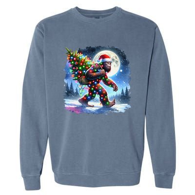 Bigfoot Christmas Holiday Sasquatch Xmas Garment-Dyed Sweatshirt