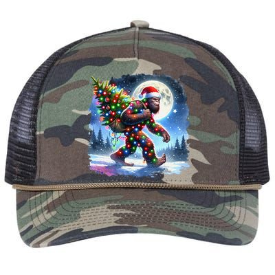 Bigfoot Christmas Holiday Sasquatch Xmas Retro Rope Trucker Hat Cap