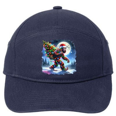 Bigfoot Christmas Holiday Sasquatch Xmas 7-Panel Snapback Hat