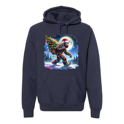 Bigfoot Christmas Holiday Sasquatch Xmas Premium Hoodie