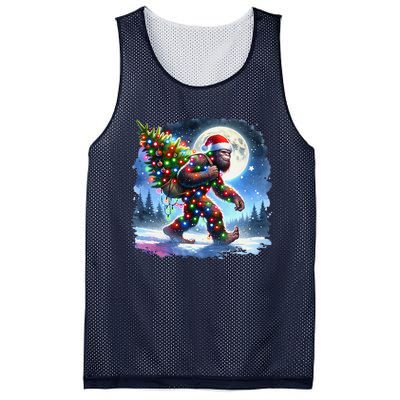 Bigfoot Christmas Holiday Sasquatch Xmas Mesh Reversible Basketball Jersey Tank